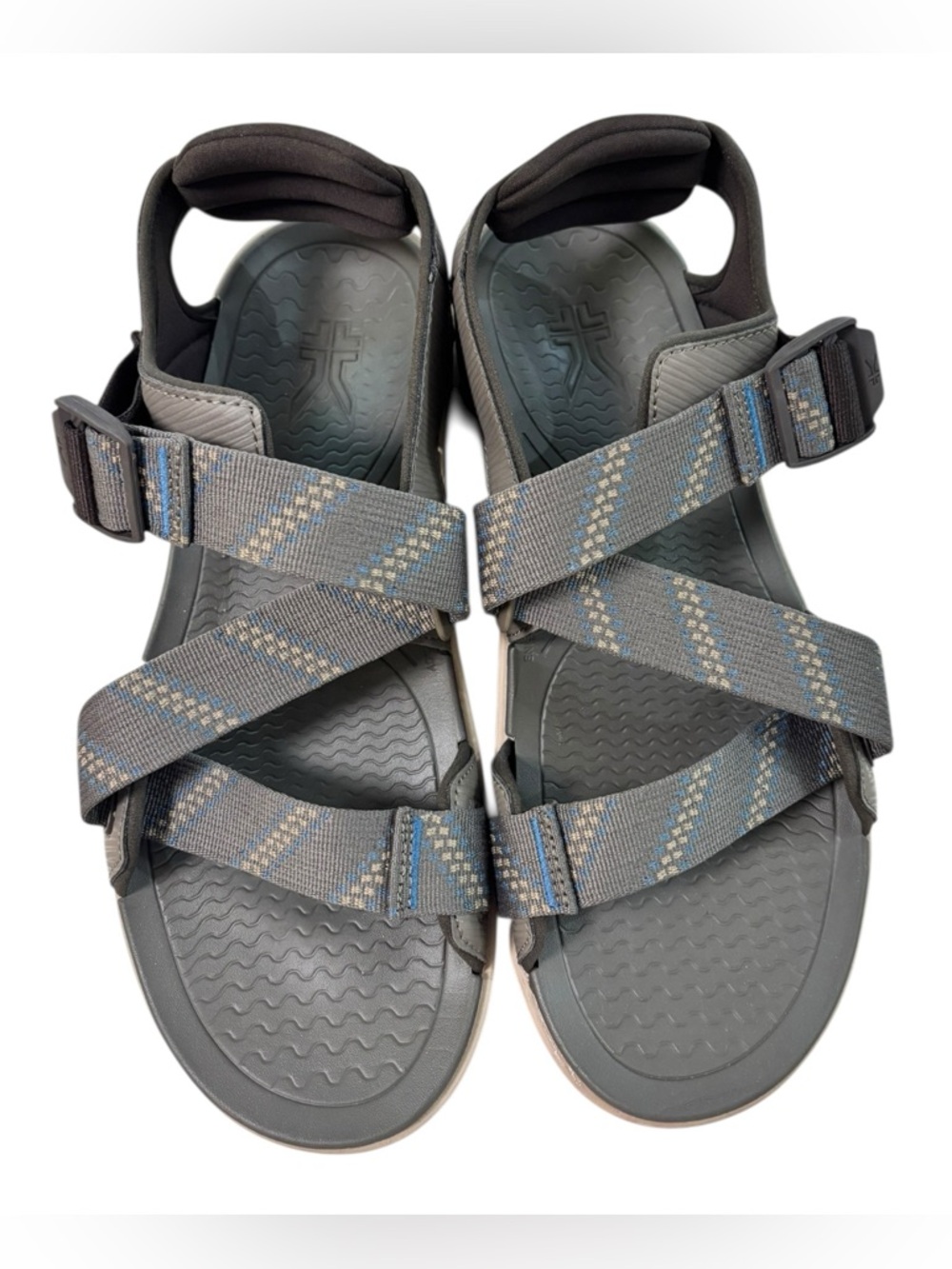 KURU Current Sandals Shoes Mens Size 12 Cedar Brown Mineral Blue Comfort Hiking - Picture 2 of 10